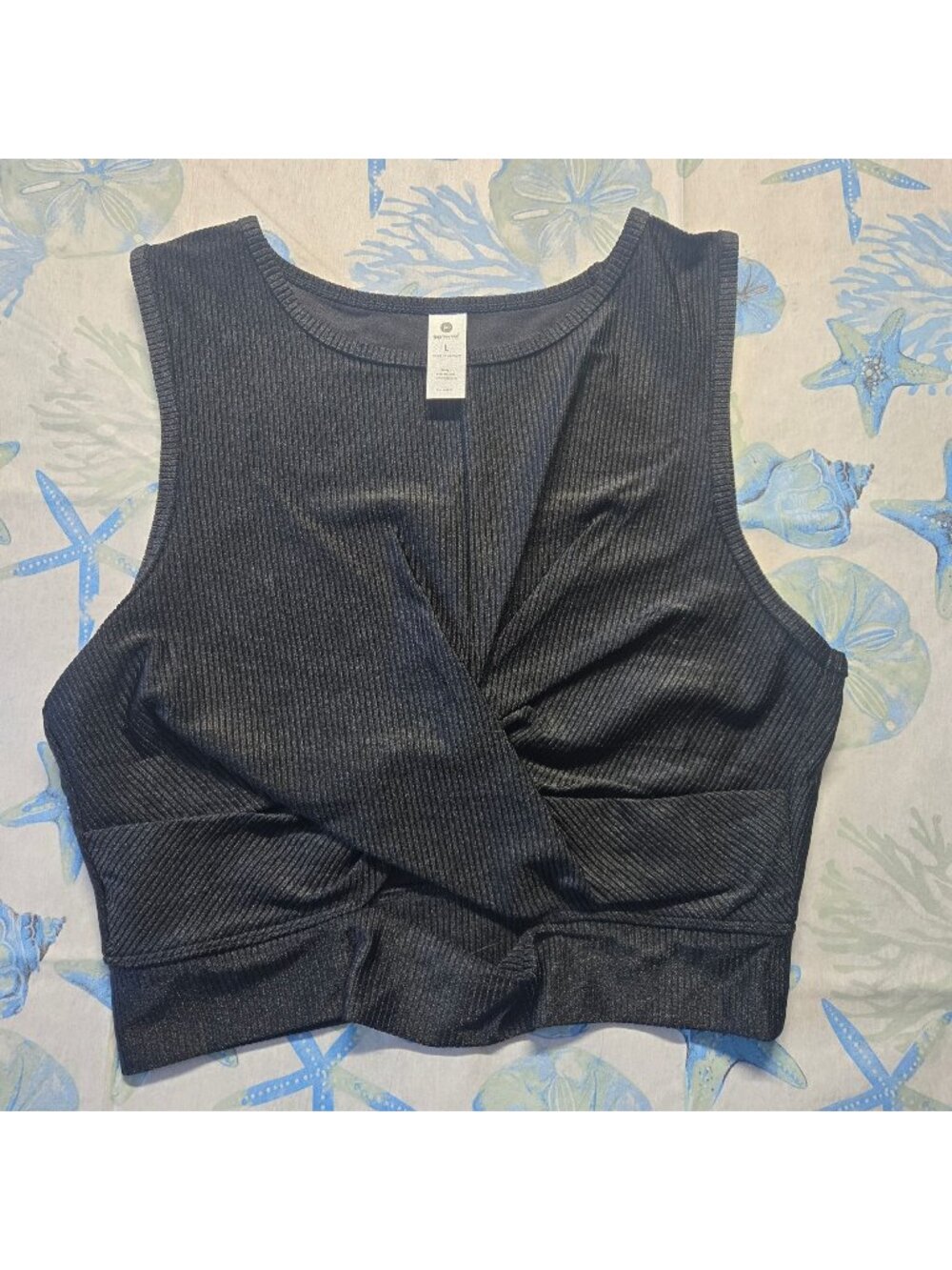 90 Degree by Reflex Tradewinds Crossover Twist Front Tank Top Womens Sz L (SKU 0